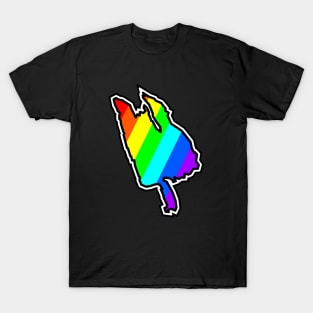 Thetis Island Silhouette in a Colourful Rainbow Pattern - Bright Colours - Thetis Island T-Shirt